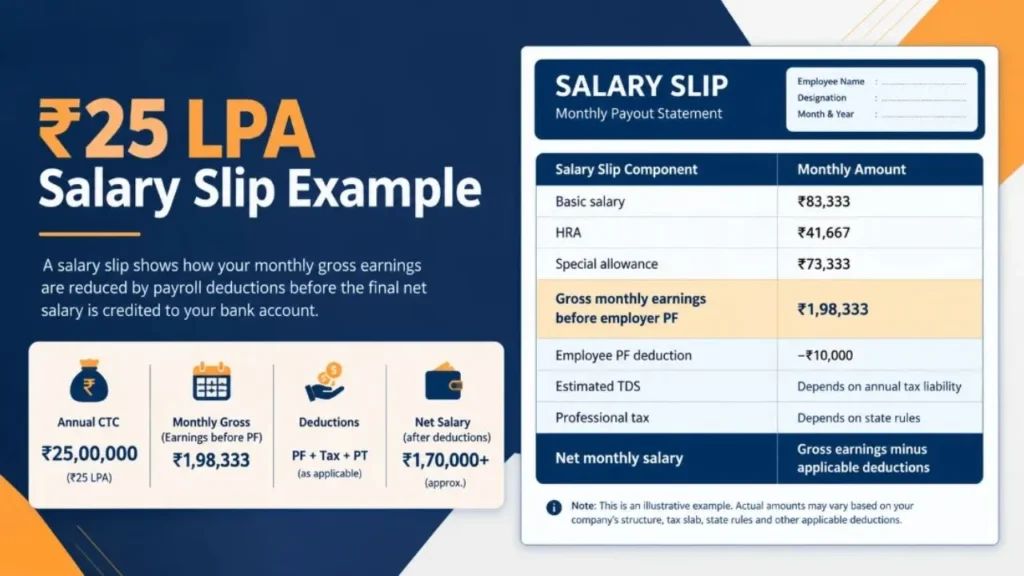 ₹25 LPA Salary Slip Example