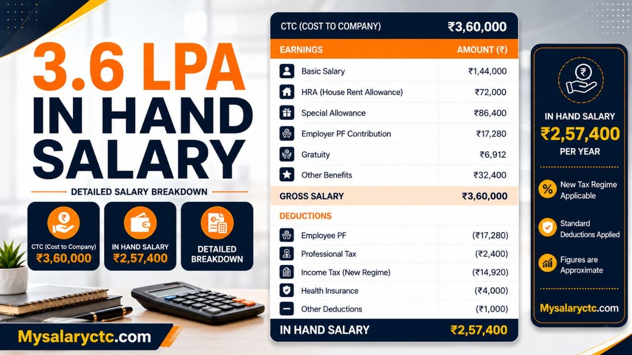 3.6 LPA In Hand Salary Per Month: CTC & PF Breakdown (2026)